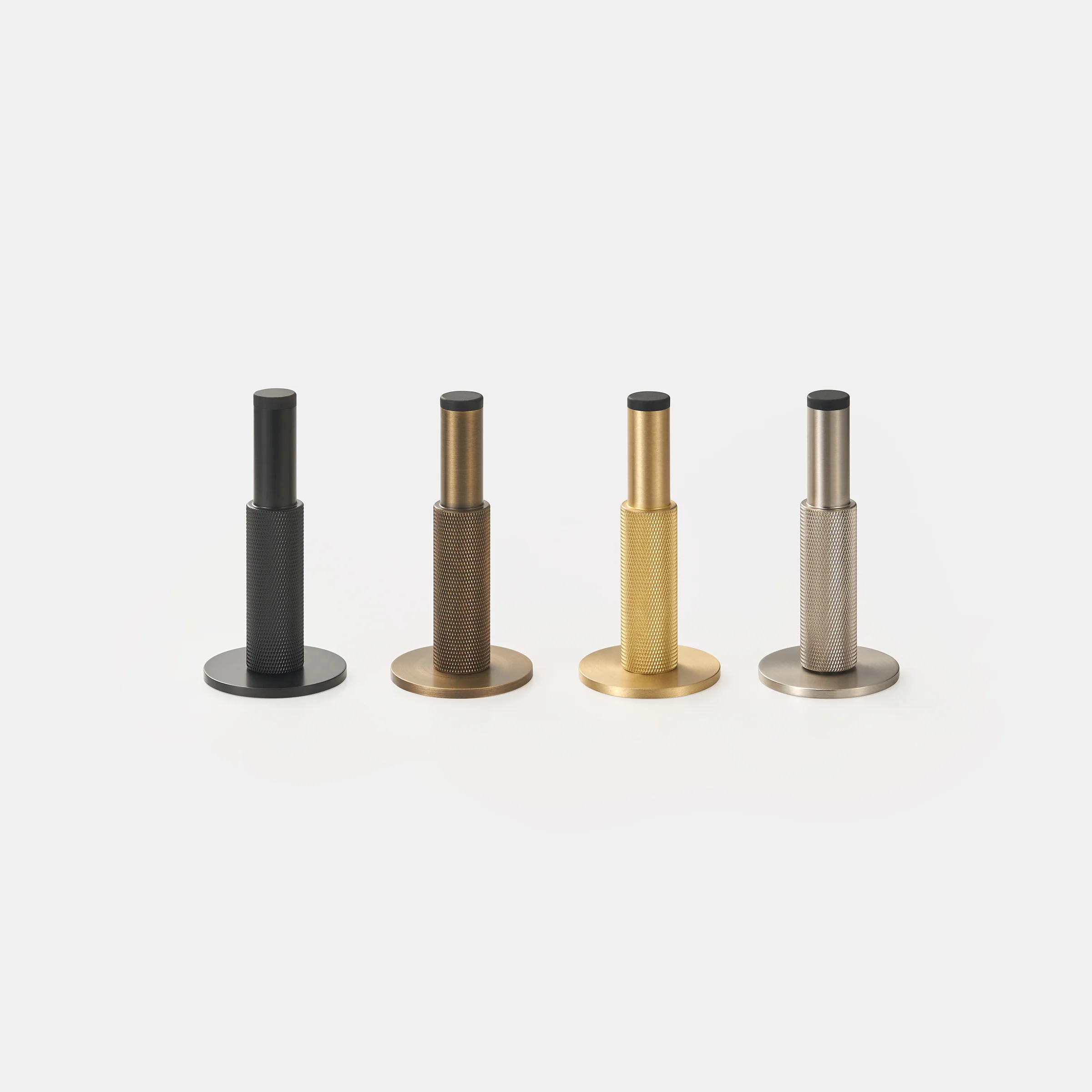 Knurled Pillar Solid Brass Door Stop | Gold - Image 3