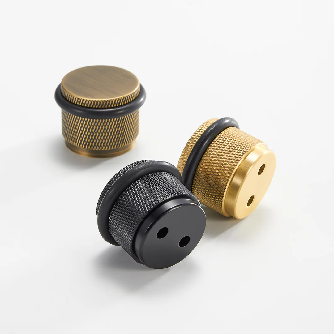 Knurled Solid Brass Bumper Door Stop | Gold - Image 3