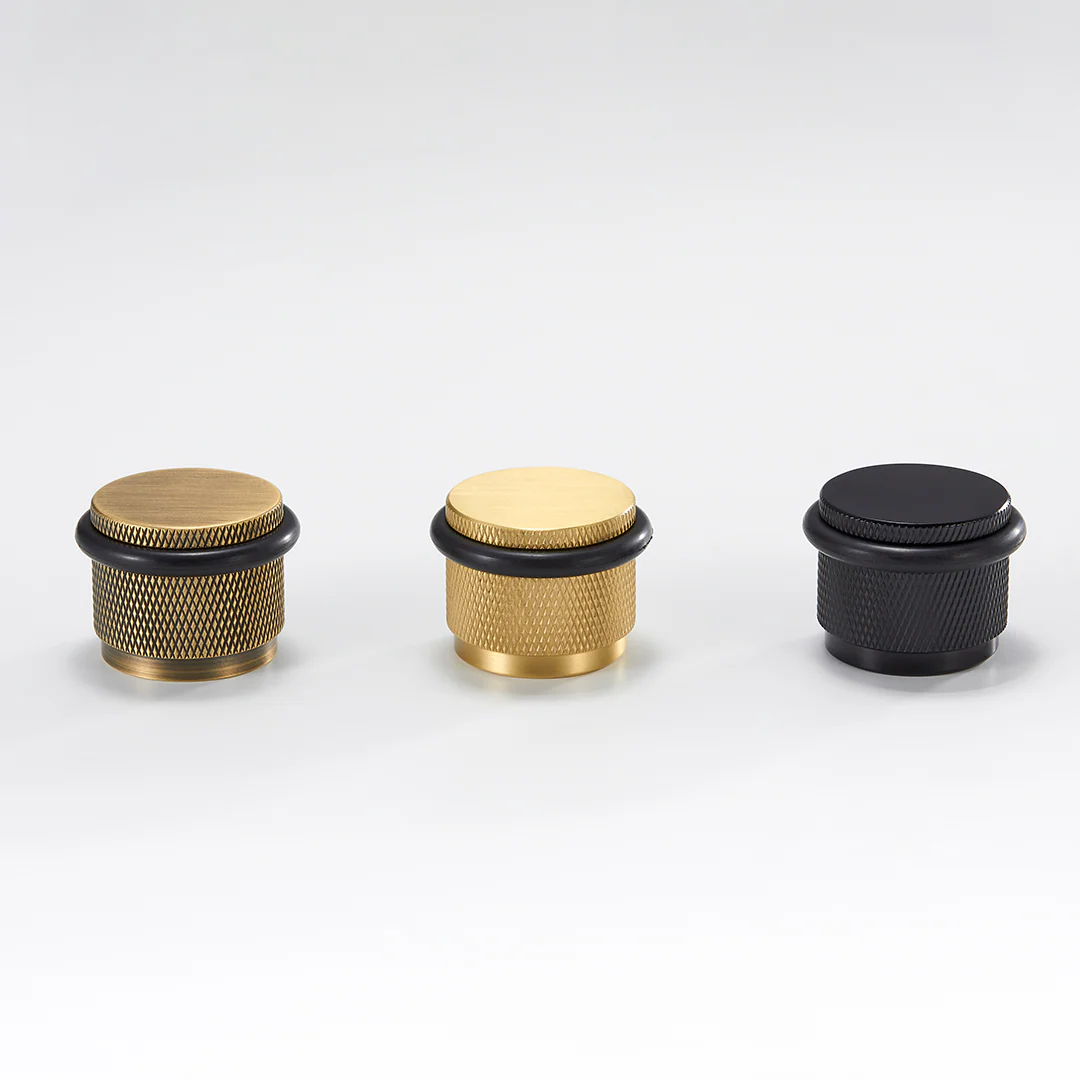 Knurled Solid Brass Bumper Door Stop | Gold - Image 4