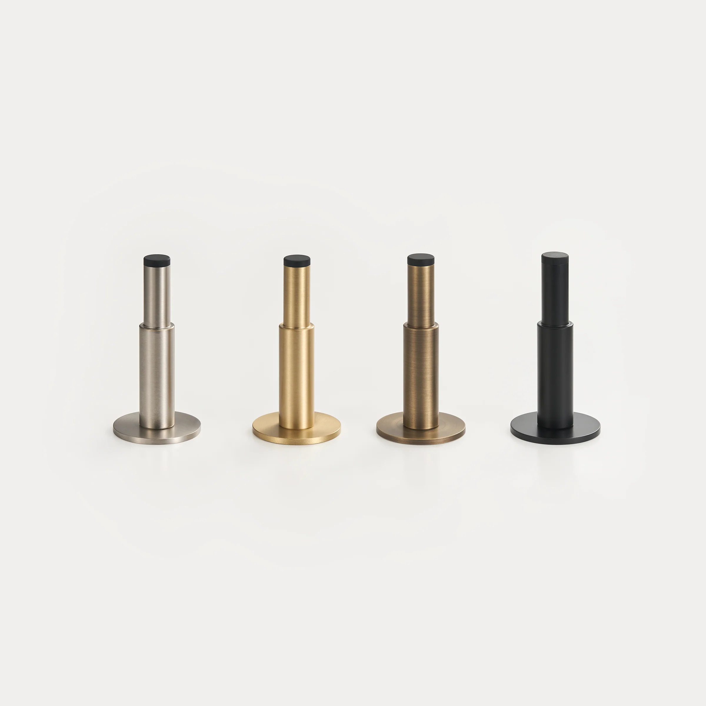 Smooth Pillar Solid Brass Door Stop | Black - Image 4